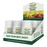 NaturesPlus Source of Life Gold bottle pour demonstrates convenient daily energy support.