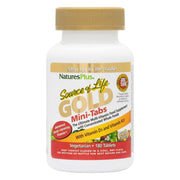 NaturesPlus Source of Life Gold bottle with mini-tabs, supporting daily energy and immune health.