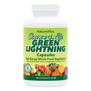 NaturesPlus Source of Life Green Lightning bottle front showing energy-boosting greens