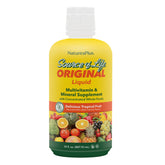NaturesPlus Source of Life Liquid Tropical Fruit bottle provides a vibrant daily nutrition option.