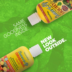 Pouring NaturesPlus Source of Life Liquid tropical fruit for a convenient nutrient boost