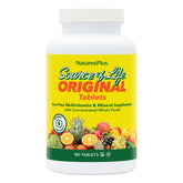 NaturesPlus Source of Life No Iron bottle illustrating a comprehensive multivitamin for daily energy support.
