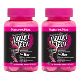 NaturesPlus Source of Life Power Teen for Her natural berry chewables bottle supports daily energy and overall wellness.