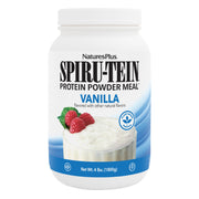 NaturesPlus SPIRU-TEIN Vanilla can for convenient plant-based protein.