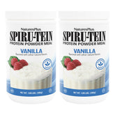 NaturesPlus SpirU-Tein Vanilla tub: plant-based protein powder for daily energy.