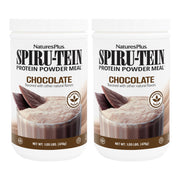 NaturesPlus Spirutein Chocolate bottle for convenient on-the-go protein.