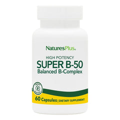 NaturesPlus Super B50-60 capsules front view for daily energy support.