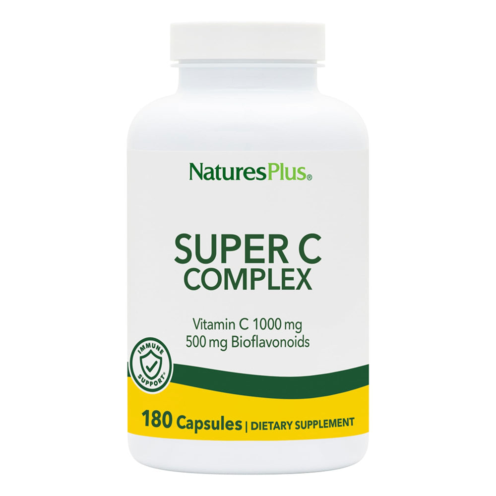 NaturesPlus Super C Complex bottle with capsules for daily use.