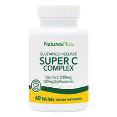 NaturesPlus Super C Complex bottle on countertop with sustained-release label