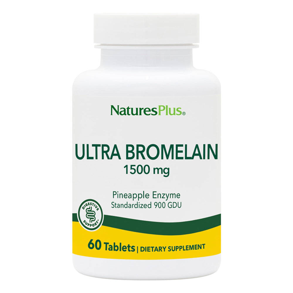 NaturesPlus Ultra Bromelain 1500mg bottle with potent digestive and joint support.