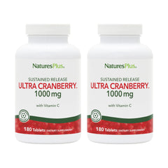 NaturesPlus Ultra Cranberry 1000-180 bottle front showing 180 servings for daily use