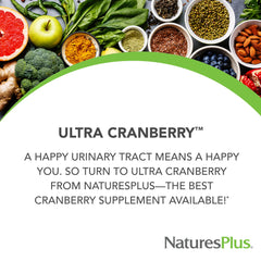NaturesPlus Ultra Cranberry tablets close-up showing easy-to-swallow pills