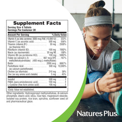 Natures Plus Ultra Hair Mini Tablets ingredients label highlights key nutrients