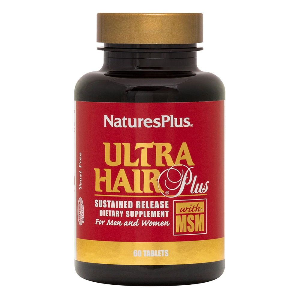NaturesPlus Ultra Hair sustained-release tablets promote stronger, fuller hair over time.