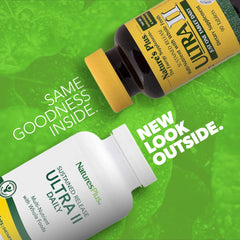 NaturesPlus Ultra II Daily bottle back showing ingredients list for balanced nutrition