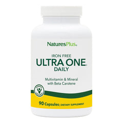 NaturesPlus Ultra One Daily Iron Free bottle front for vegan daily wellness.