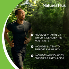 NaturesPlus Ultra Source of Life bottle in hand, illustrating easy daily use