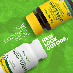 NaturesPlus Ultra-Stress with Iron capsules close-up, convenient daily release