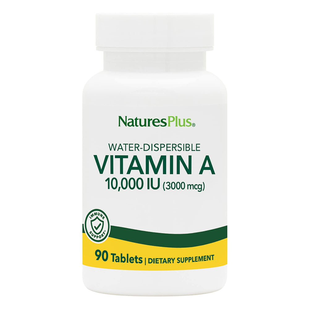 NaturesPlus Vitamin A Palmitate bottle shown for convenient daily skin and vision support.