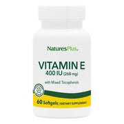 NaturesPlus Vitamin E 400 IU softgel bottle for convenient daily use.