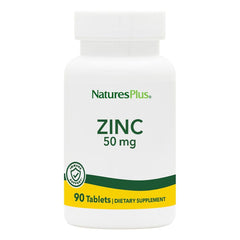 NaturesPlus Zinc 50 mg bottle front view showing high-potency zinc package