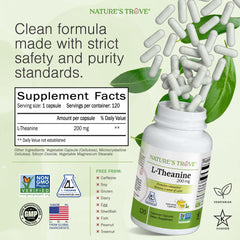 Nature's Trove vegetarian capsules in bottle for mindful use.