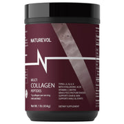 NatureVol Multi Collagen Powder jar shows unflavored formula for daily beauty and joint support