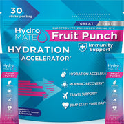 NatureWorks HydroMATE fruit punch packets for quick, on-the-go hydration.