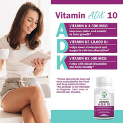 NatureGenX ADK10 bottle label detailing D3 and K2 MK-7 ingredients.