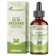 Naturments Oregano Oil Drops bottle shows premium organic oil for immune support.