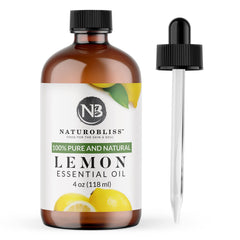 NaturoBliss lemon oil bottle for pure aromatherapy diffusion.