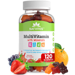 Natvites Complete Kids Multivitamin Gummies bottle supports daily immune health.