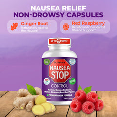 Nausea Stop bottle with kids use packaging for ages 6 plus.