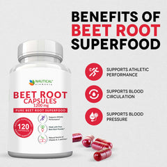 Nautical Elements Beet Root Capsules closeup shows pure powder for clean energy support.