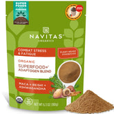 Navitas Organics Adaptogen Blend bag closeup highlighting a convenient smoothie boost