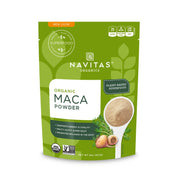 Navitas Organics Maca Powder bag showcases premium organic maca for daily energy and vitality.