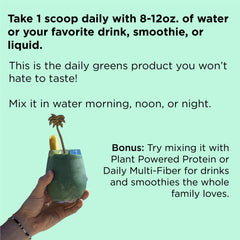 nbpure Earthy Andy Paradise scoop dispensing—convenient serving to help reach daily fruit goals.