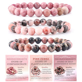 NCB Rhodochrosite bracelet close-up highlighting warm pink tones for confident style.