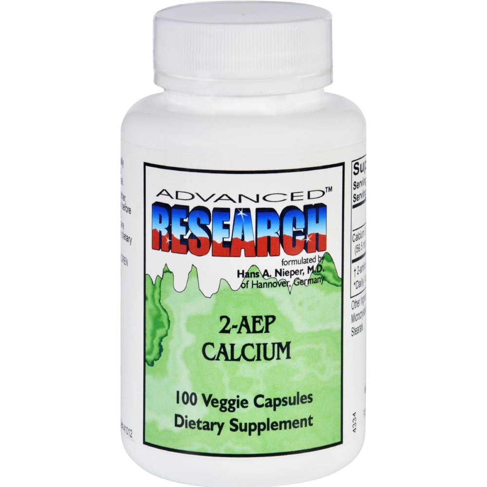 NCI Advanced Research Dr. Hans Nieper Calcium 2-AEP capsules bottle for daily use.
