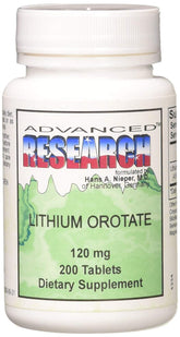 NCI Advanced Research Lithium Orotate 120 mg bottle, front view, supports daily wellness