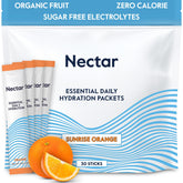 Nectar Hydration Packets orange 30-pack front view, zero-calorie electrolytes for daily hydration.
