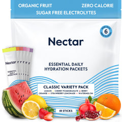 Nectar Hydration Packets front label highlighting zero calorie formula