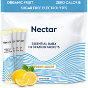 Nectar Hydration Packets packaging with lemon flavor for convenient daily hydration.