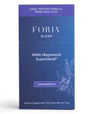 Ned mellö magnesium superblend powder tub front for a calming evening routine.