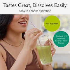 Needed hydration packets lime glass of water showing refreshing electrolytes.