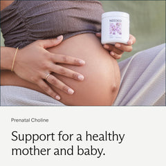 Needed prenatal choline capsules in bottle emphasize convenient daily dosing.