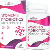 Negima menopause bottle front displaying 120 billion CFU probiotics for daily support