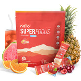 Nello Superfocus Fruit Punch packet open for quick focus on the go.