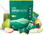 Nello Supergreens Apple Pear powder tub boosts daily energy with a greens blend.