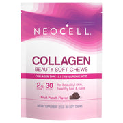 NeoCell Colágeno Belleza gomitas suaves Fruta Punch sobre la botella, hidratación de la piel como beneficio potencial